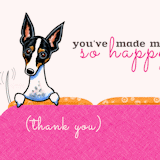 Happy Rat Terrier Thank You Note Cards